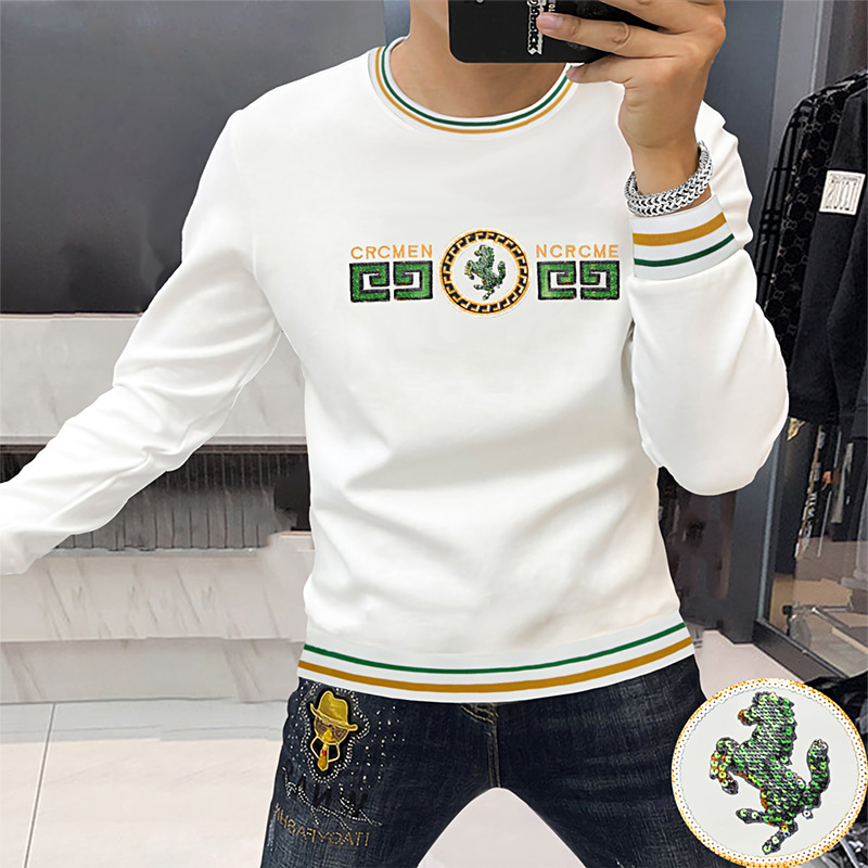 men's sweater embroidery letters between the threads long sleeved men's autumn clothing fashion brand men's youth shirt_viptrois.com