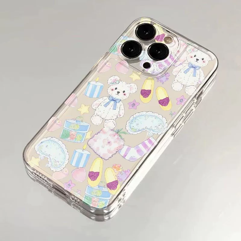 Apple, 공간 brush, совместимый ноутбук, iPhone14, чехол, с маленькими медведями, 13, 16promax