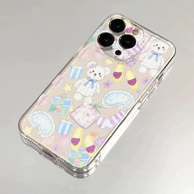 Apple, 공간 brush, совместимый ноутбук, iPhone14, чехол, с маленькими медведями, 13, 16promax