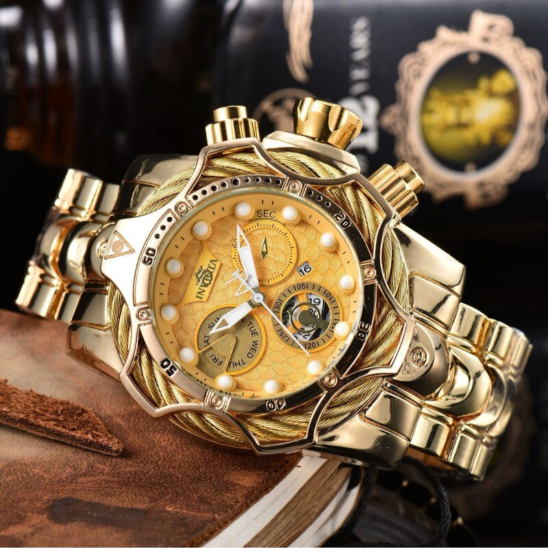 One Piece of Cross-Border Dropshipping Invicta Quartz Watch with Steel Band, Waterproof Wristwatch, Non-Mechanical Watch, Invicta Men's Watch
