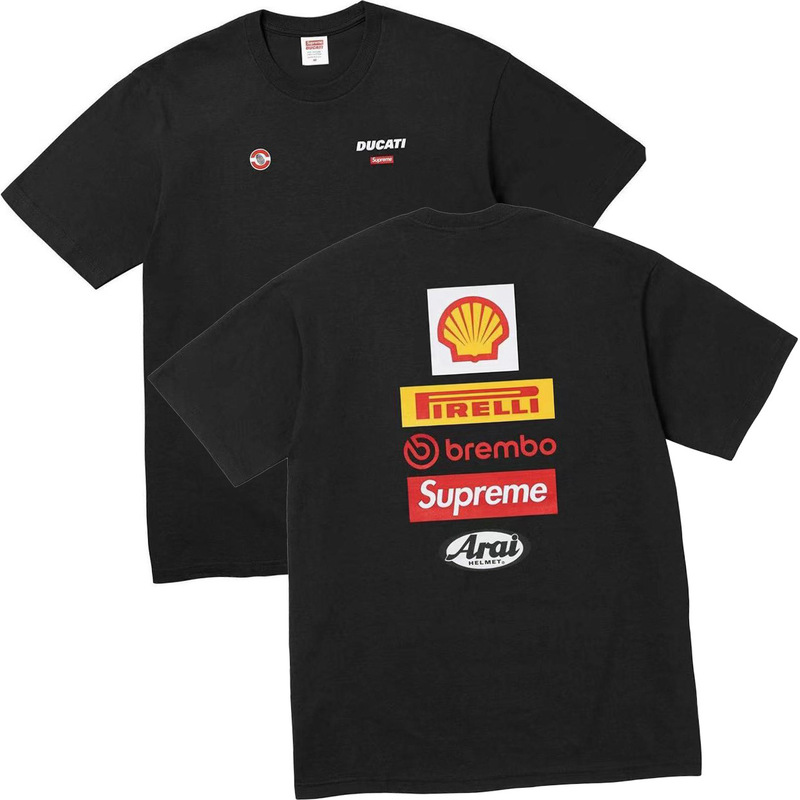 ヨーロッパとアメリカのトレンディなブランド 270 グラム純綿ストリート Sup レタールーズ半袖 Tシャツ男性と女性のクラシックプリントジョイント Tシャツ夏|undefined