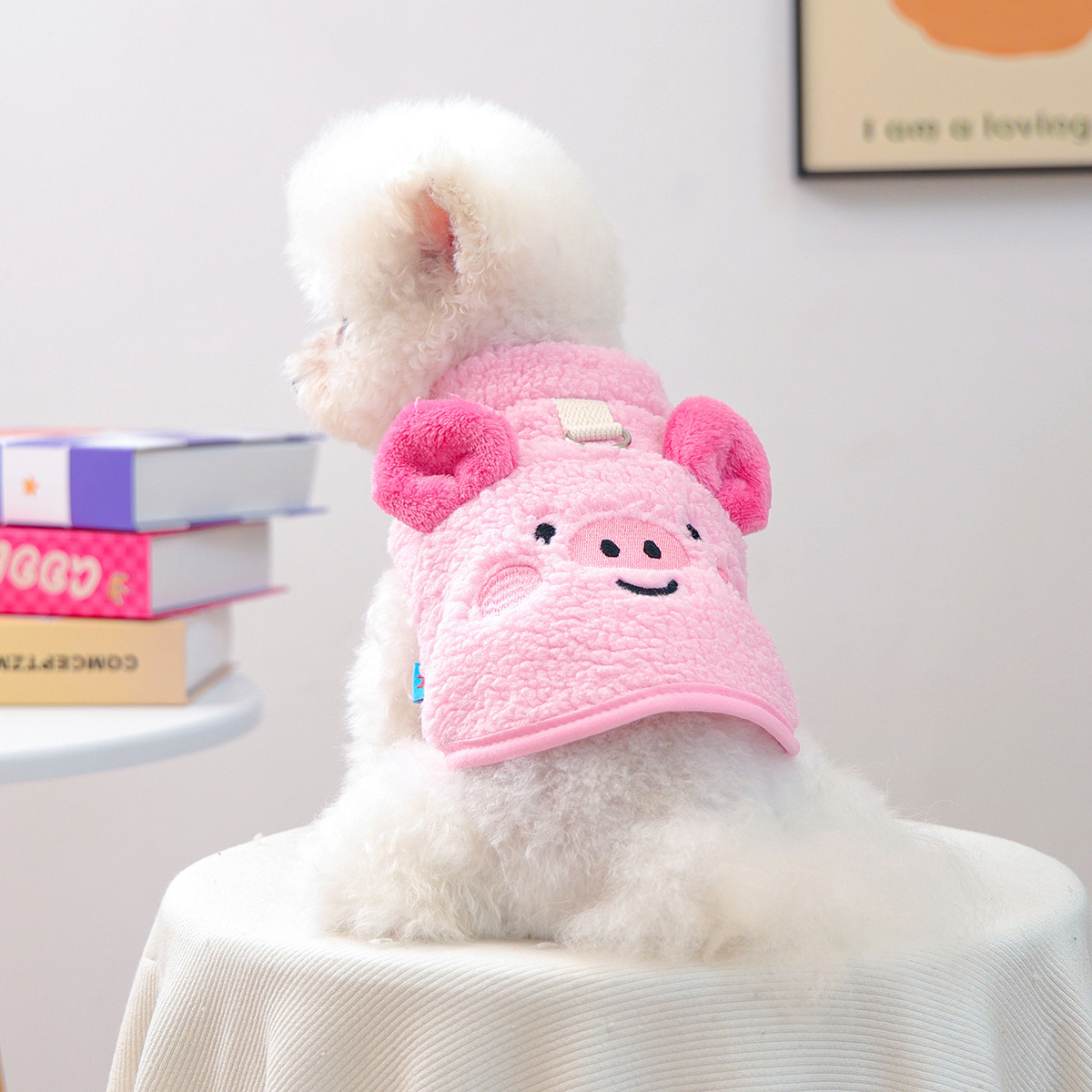 Ropa de mascotas otoño e invierno nuevo cálido forro de lana estilo coreano suéter cálido color frío-resistente Cordero polar tracción suéter