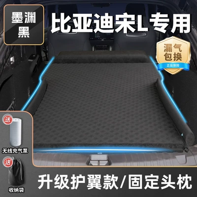 Sleeping Artifact Dmi Air Bed — Vehicle-mounted inflatable bed - standard-mo-yuanhei-upgraded-wing-model-fixed-headrest-free-inflatable-and-exhaust-dual-purpose-pump