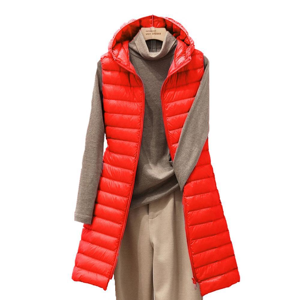 Lotto di canottiere in cotone leggero con cappuccio in piumino di cotone di media lunghezza autunno/inverno 2023 da donna_voghion.com