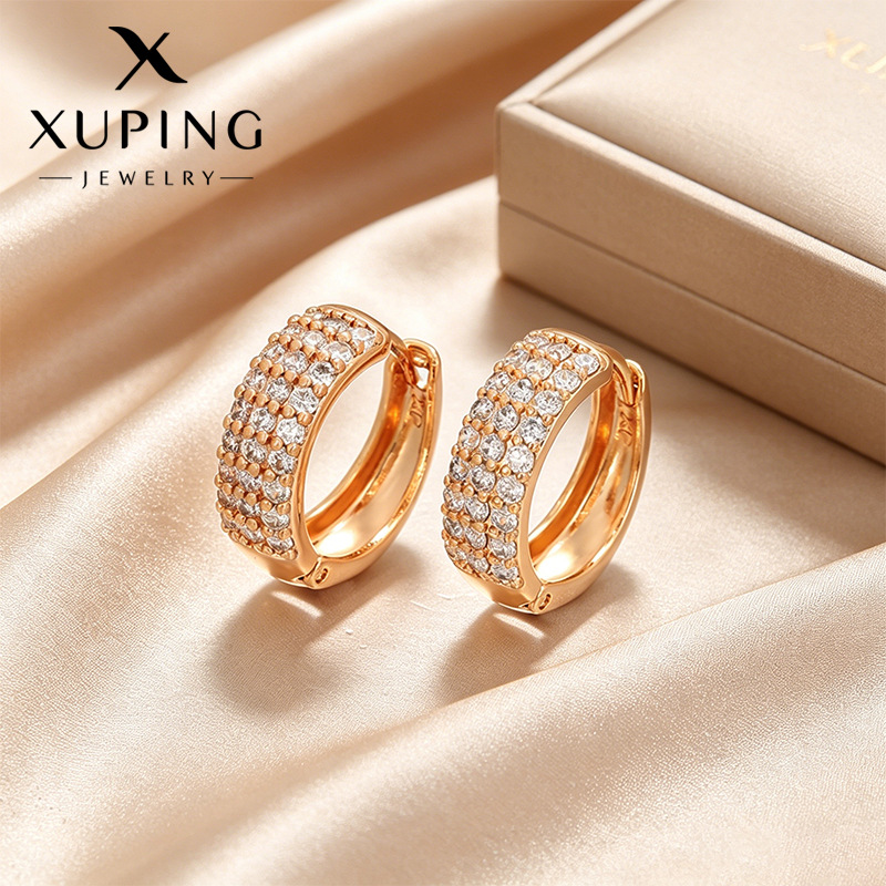 Xuping simple geometría redonda ruso de aleación de cobre estilo retro clásico diario fácil de usar orejas personalizadas para mujeres