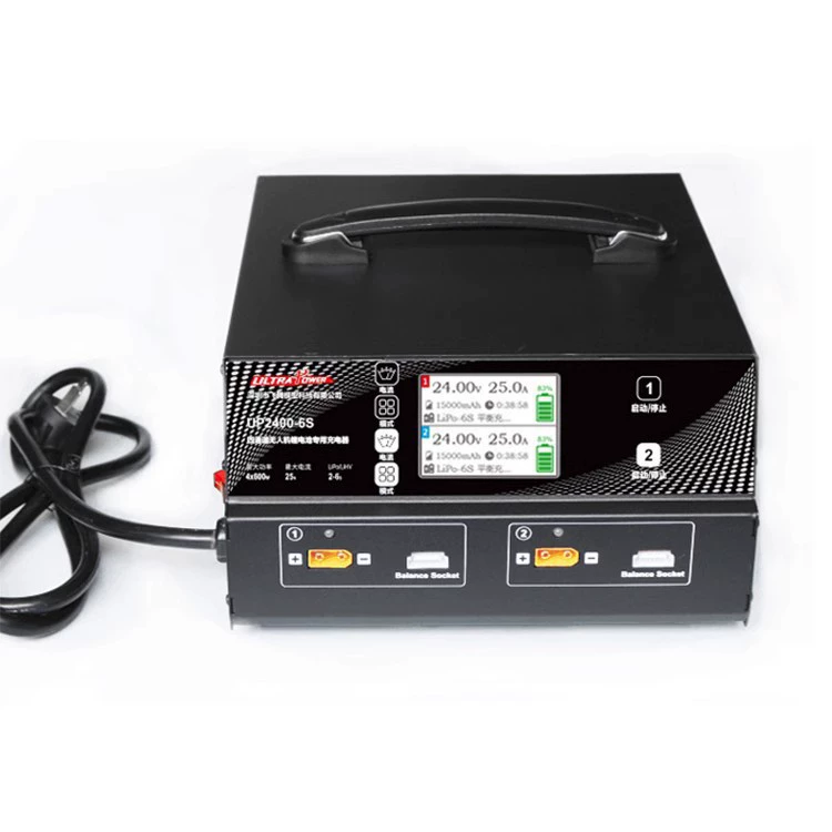 Зарядное устройство Feiteng UP2400W для защиты растений, сбалансированная зарядка, мощный литиевый аккумулятор для сельского хозяйства, 2-6S, четырехстороннее подключение.