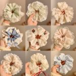 芭蕾风蕾丝大肠发圈甜美波点蝴蝶结头饰布料发圈发饰网纱马尾发绳