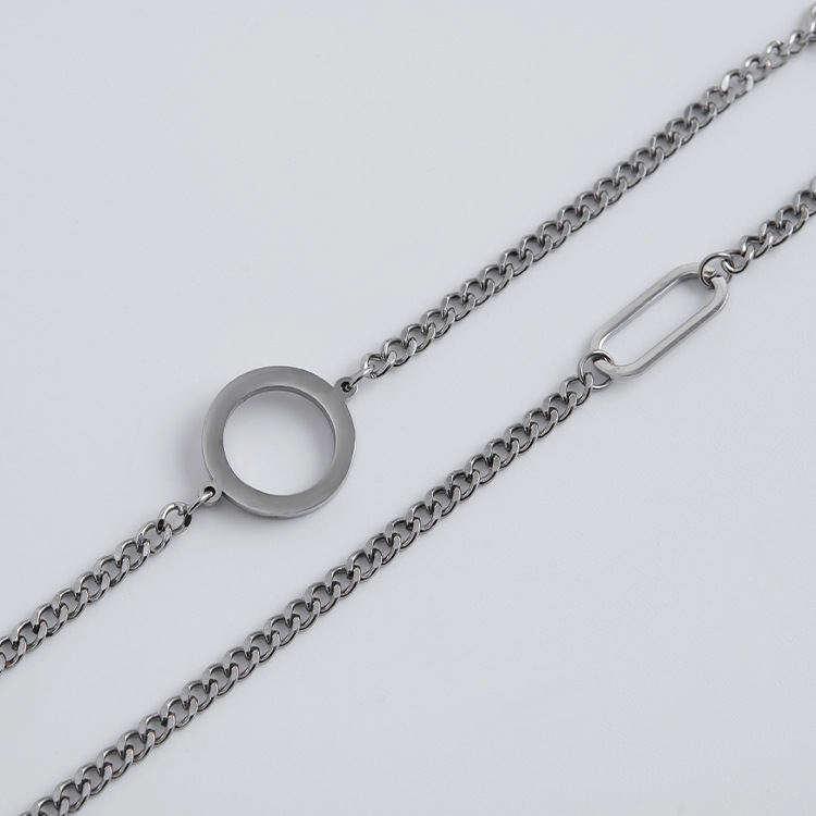 Titanium Steel Heart Shaped Pendant Necklace Personalized Gift_voghion.com
