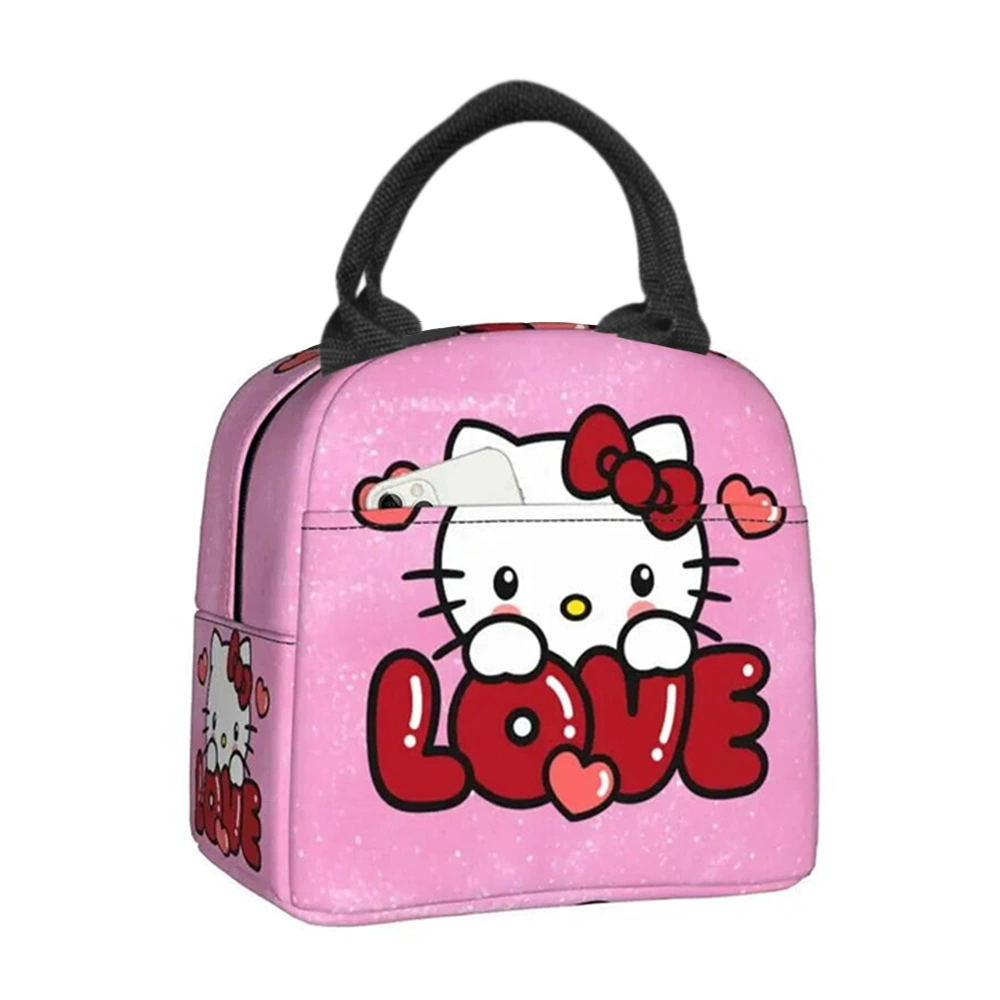 Hello Kitty, ручной мультяшный милый термос, сумка-ланч для учеников начальной школы, сумка для еды