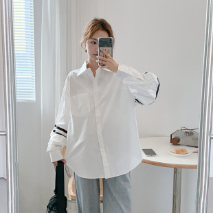 Autumn new maternity clothing loose plus size casual maternity shirt long sleeve top sports ribbon shirt mummy