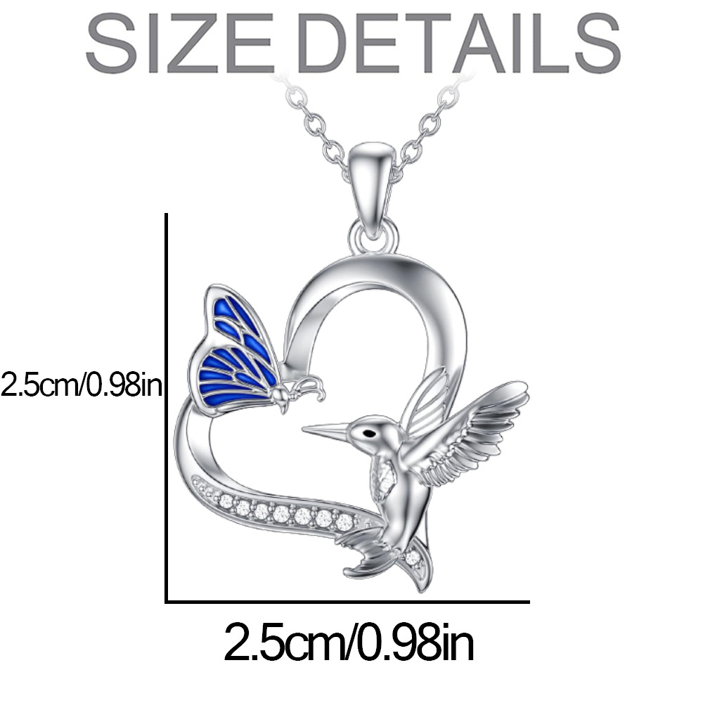 Collana con ciondolo a forma di cuore a forma di farfalla e colibrì, accessori alla moda per le feste delle donne, il miglior regalo per le ragazze_voghion.com
