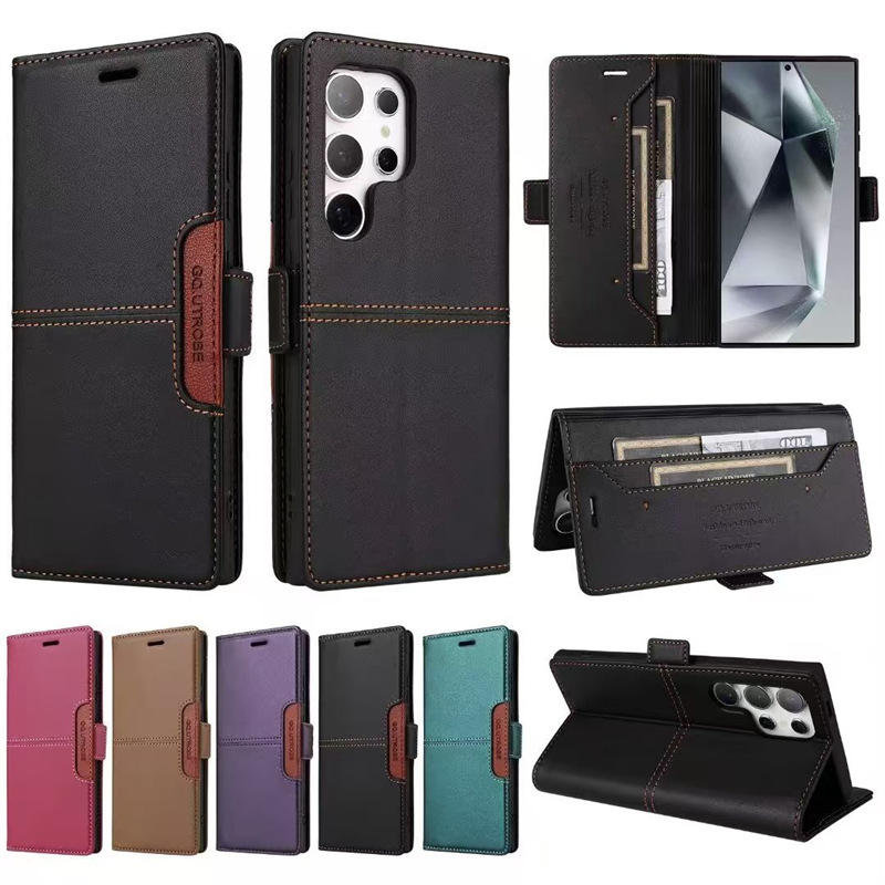 Suitable for Samsung S25Ultra Mobile Phone Leather Case S25Fe Anti-Theft Flip Card Anti-Fall A17/A16 Protective Case