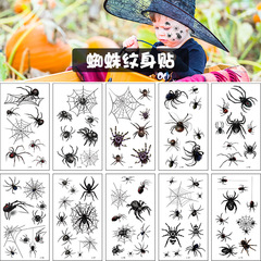 Carefully selected wholesale Halloween Spider Tattoo Stickers 3D Horror Funny Masquerade Spider Web Stickers