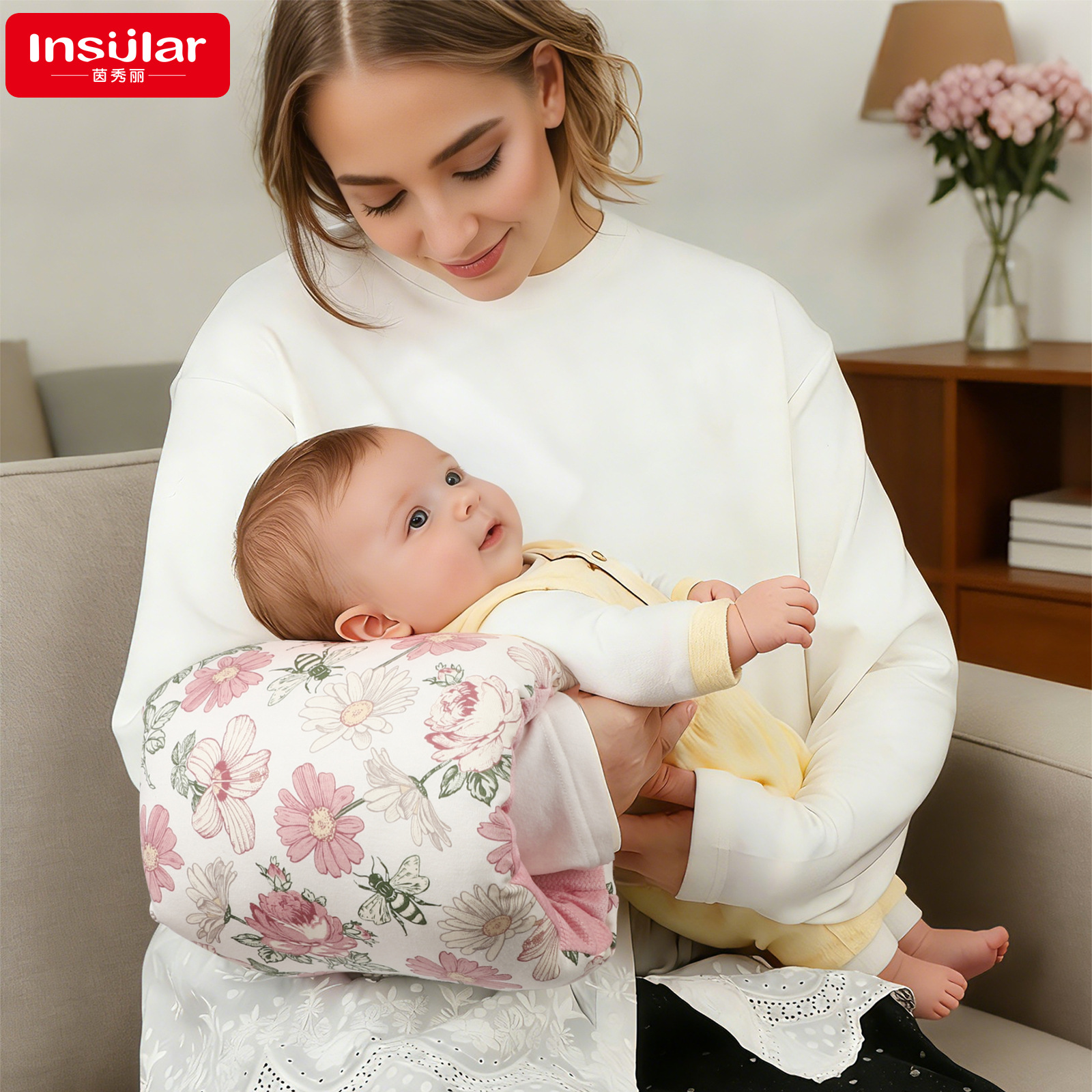 Yinxiuli All-Cotton Thickened Soft and Comfortable Baby Nursing Pillow Arm Baby Pillow Feeding Aid Comfort Pillow Cross-Border