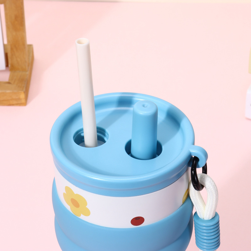 大容量ストロー断熱コーヒーカップ女の子用パンダ保冷ウォーターカップ車載高価値ステンレス鋼|undefined