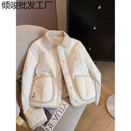 韩系时尚轻薄羽绒棉服女2025冬季新款小个子夹棉加厚保暖棉衣外套