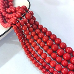 5aサンゴ赤玉散珠サンゴ手串アクセサリーdiyブレスレットネックレス半製品アクセサリー卸売り