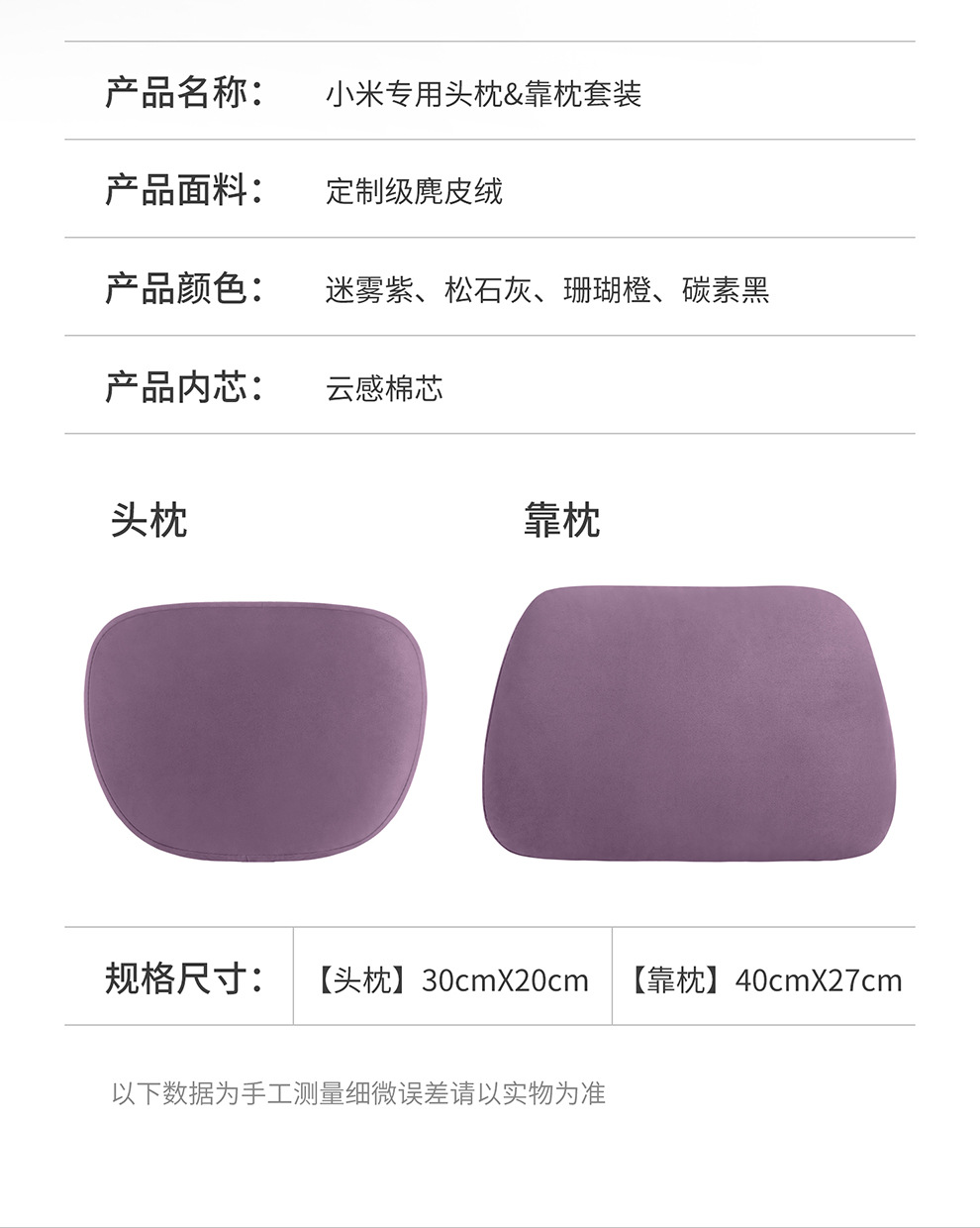 Suitable for Xiaomi Su7 Headrest, Neck and Waist Pillow, Lumbar Cushion, Xiaomi Yu7 Car Pillow, Interior Accessories and Supplies