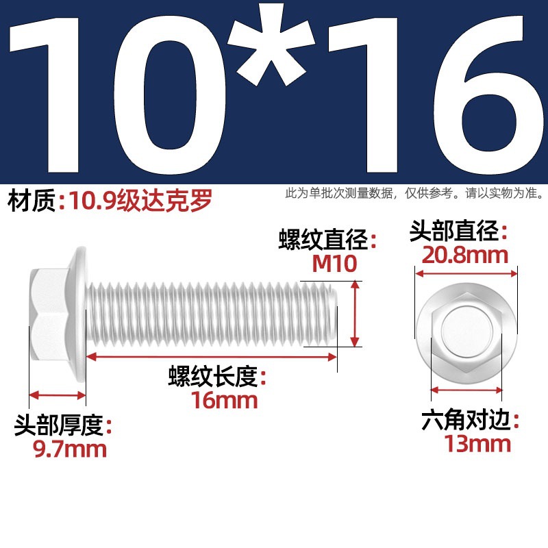 Болт шестигранный Tianzhuo M10x16 полная резьба