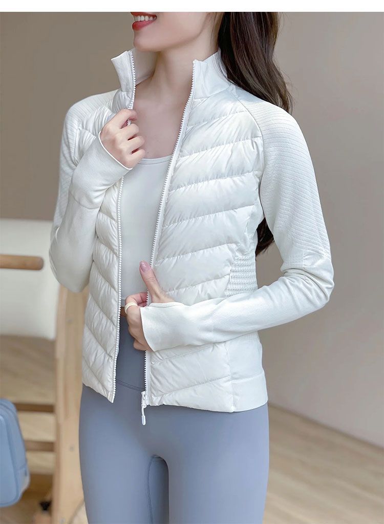 ChicShe Sports Yoga Down Jacket Women Skiing Running Hiking Autumn Winter Lightweight Fitness Inner Layer Windproof Warm Coat_voghion.com