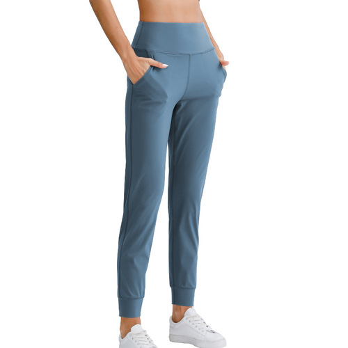 Cross-border European and American large size fitness running trousers elastic high waist yoga loose slim fit leggings sports pants for women