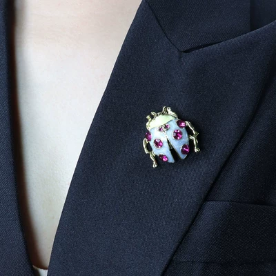 Cross-Border Trendy Retro Enamel Beetle Brooch Corsage (Yaxa sancaqları)
