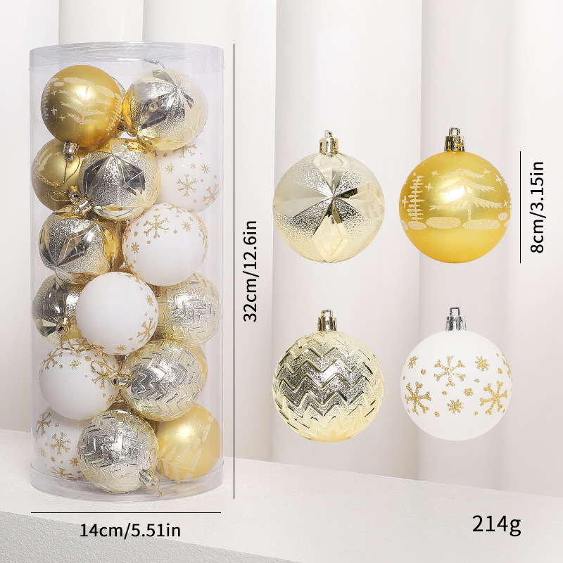 Amazon explosión 8cm / 24pcs decoraciones navideñas de forma especial colgantes de navidad colgantes al por mayor