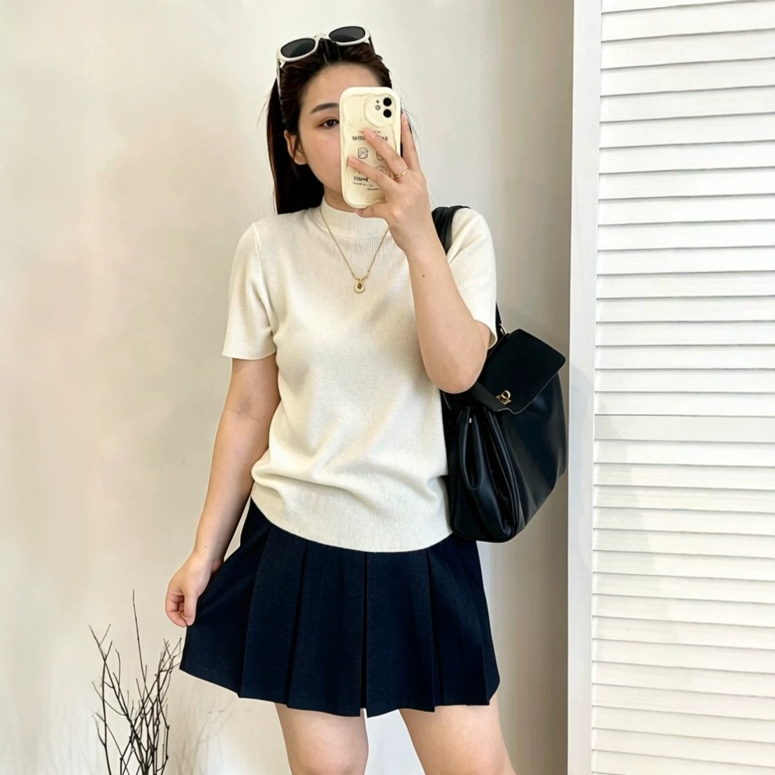 Plus-size women's versatile half-high collar, three-quarter sleeve top for women, 2026 autumn, suitable for plus-size women, can be worn as an outer layer or as an inner layer, knitted sweater