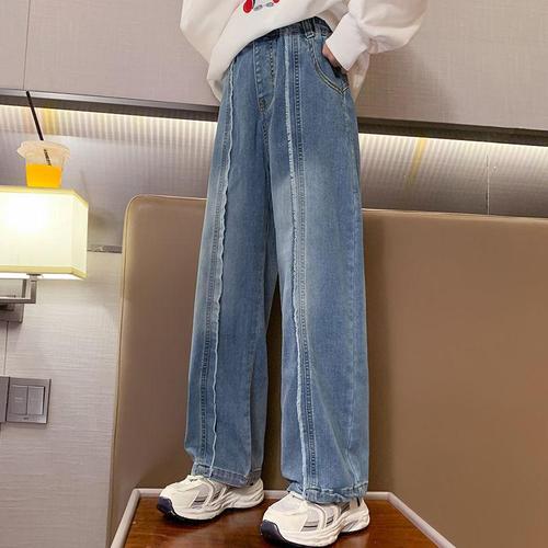 Children's Set Pants Sweatshirt Spring Outfit Wide Leg Pants Girls Spring Autumn Girl Stylish Trendy Children's Autumn Pants Jeans