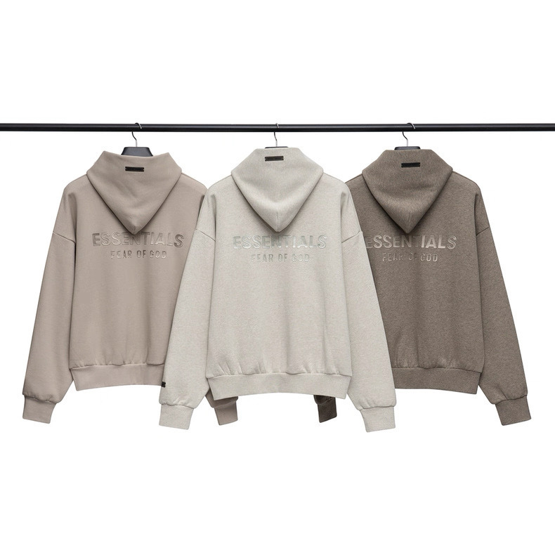 Season 9 Fog Essentials Autumn and Winter High Street Fashion Brand American Velvet Loose Hooded Zipper Sweatshirt for Men and Women