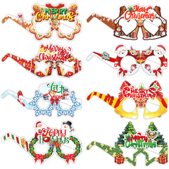 2024年クリスマスパーティー用おもしろ写真小道具 紙製メガネ クリスマスイブパーティーメガネデコレーション Amazon