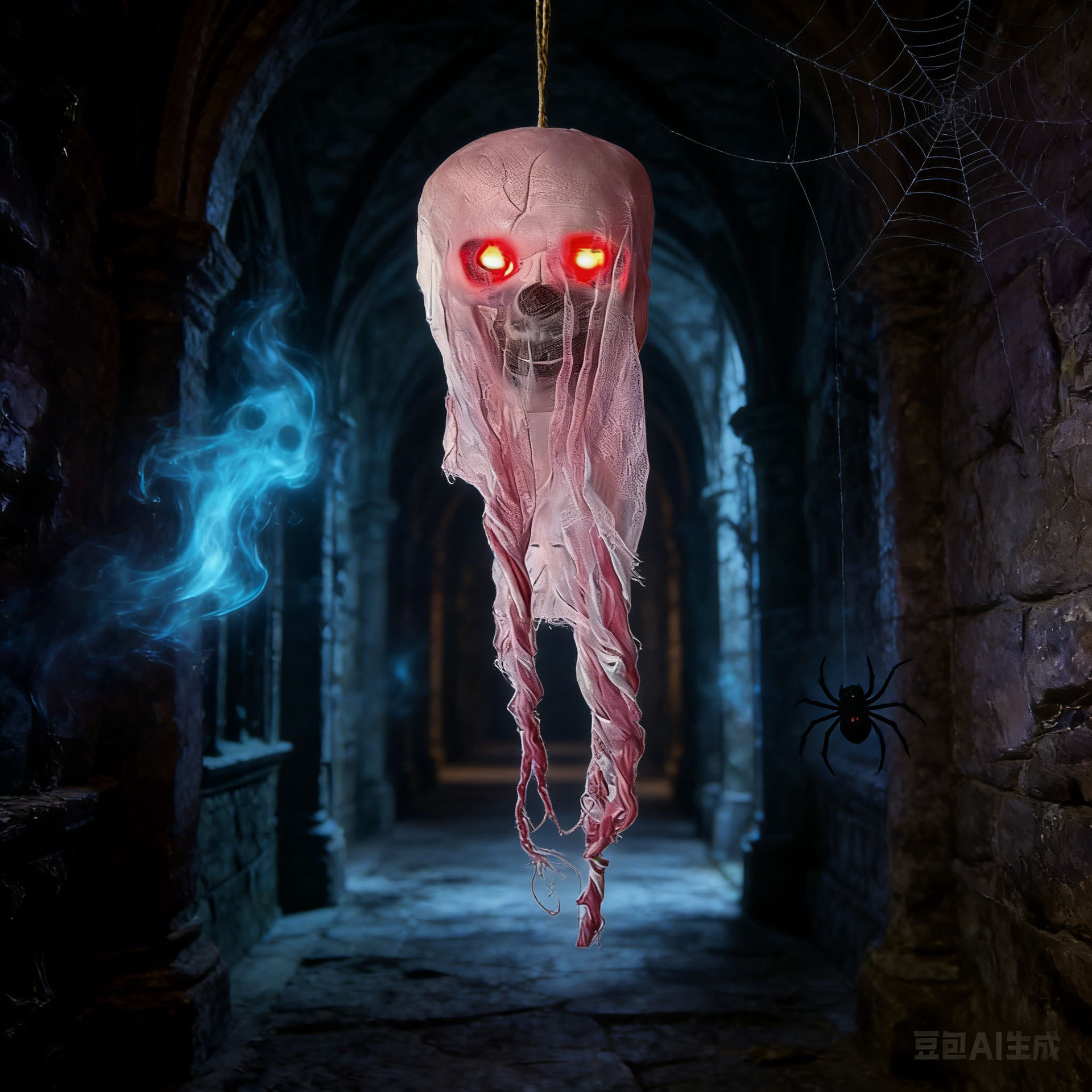 Halloween transfronterizo cráneo luminoso colgar fantasma patio fantasma diseño de la atmósfera del festival de fantasmas accesorios de decoración colgar colgante fantasma
