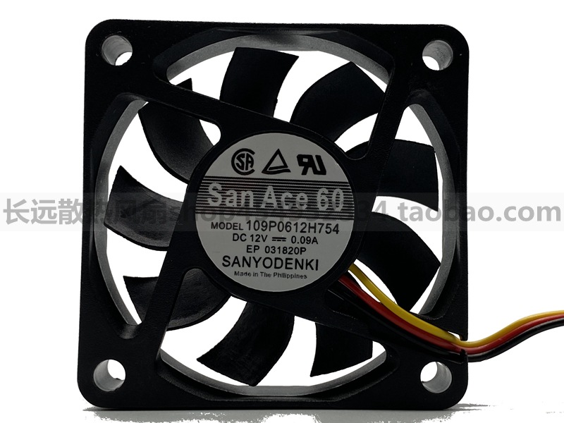 三洋SanAce60 109P0612H754 12V 0.09A 6015 变频器 散热风扇