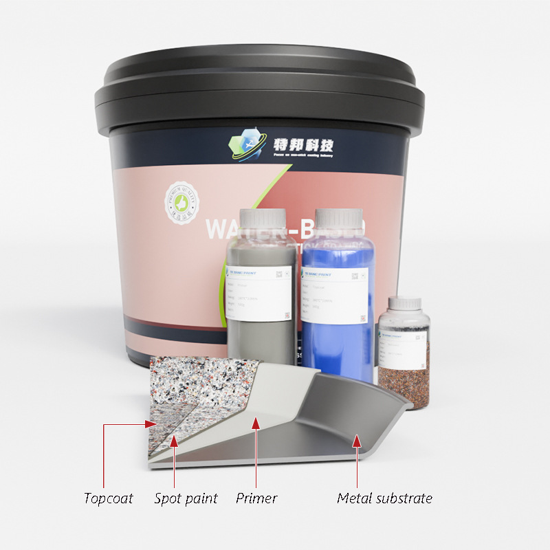 灰色花岗岩水性特氟龙涂料耐高温更强耐磨不粘涂料易清洁粗糙表面