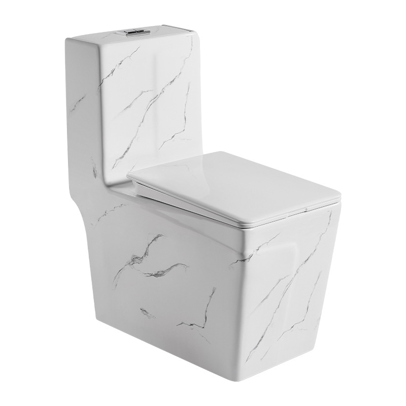 Fábrica al por mayor transfronteriza Comercio exterior luz marmolado de lujo blanco hogar inodoro sifón gran diámetro inodoro de cerámica