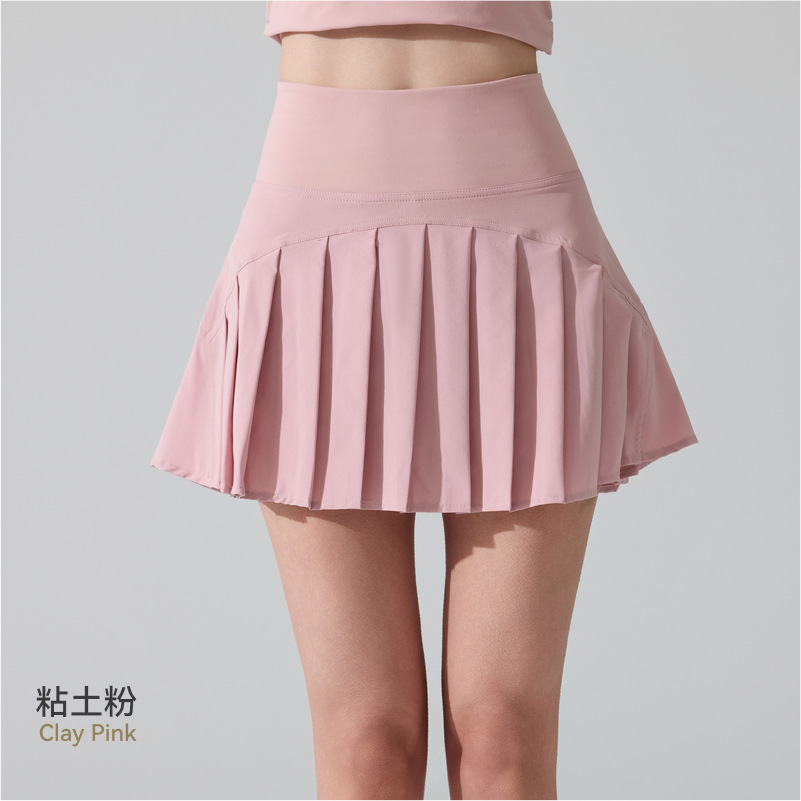 Falda de tenis transfronteriza anti-diversión antibacteriana desnuda falda deportiva transpirable entrenamiento de carrera bádminton yoga falda fitness image 8