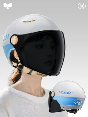 Motosiklet kaskı (dəbilqə): Universal Four-Season Winter Half Helmet - 3c-ice-crystal-gray-sunscreen-long-mirror-class-a-new-national-standard-one-size-fits-all