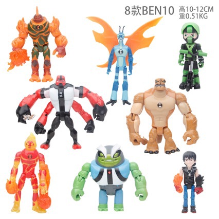 8 Ben10 Figures Earth Defender Junior Hacker Toy Doll Doll Model Ornament
