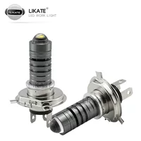 LED-лампа LKT для авто/мото H4/P15D/BA20D, бело-желтая двухцветная линза, биксеноновый объектив, малый стальной корпус