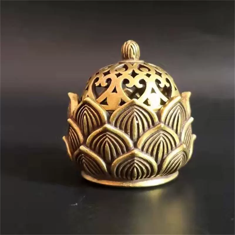 Мини Полая Курильница Лотоса Бытовая Курильница Из Чистой Меди Ручка Курильницы Креативные Античные Украшения Милые