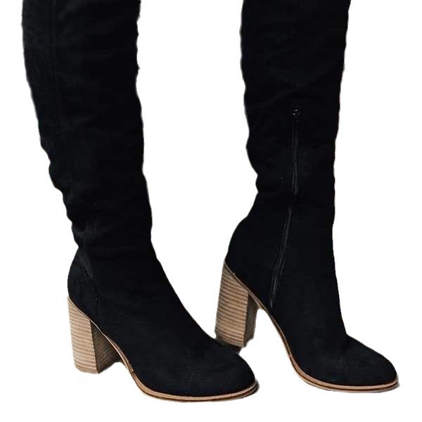 (Cross-border trading), high boots pointy toe with zipper, Amazon, plus size