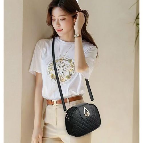 Ladies Single Shoulder Diagonal Mini Bag 2025 Spring Fashion Checkered Women's Bag Triple Small Round Bag for Women
