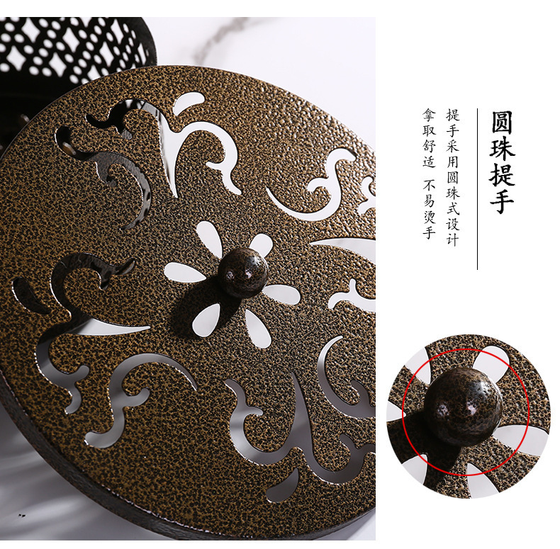 铁艺蚊香盘托家用神器蚊香架防火防烫带盖大号创意放文香盒子香炉