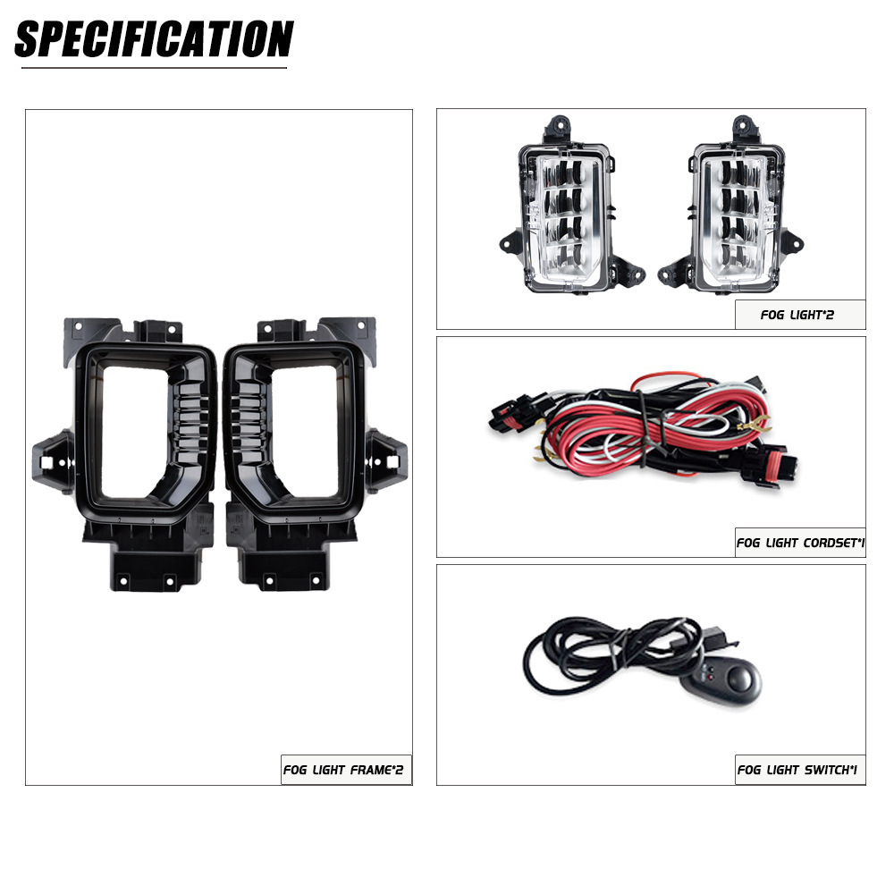 Aplicable a GMC SIERRA 2500HD / 3500HD20 - 22 conjunto de lámpara de niebla LED frontal lámpara de barra de luz diurna