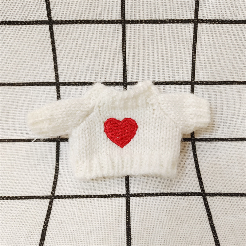 Venta caliente perro cabeza 14cm muñeco de peluche suéter colección de accesorios de ropa rabu ropa spot al por mayor