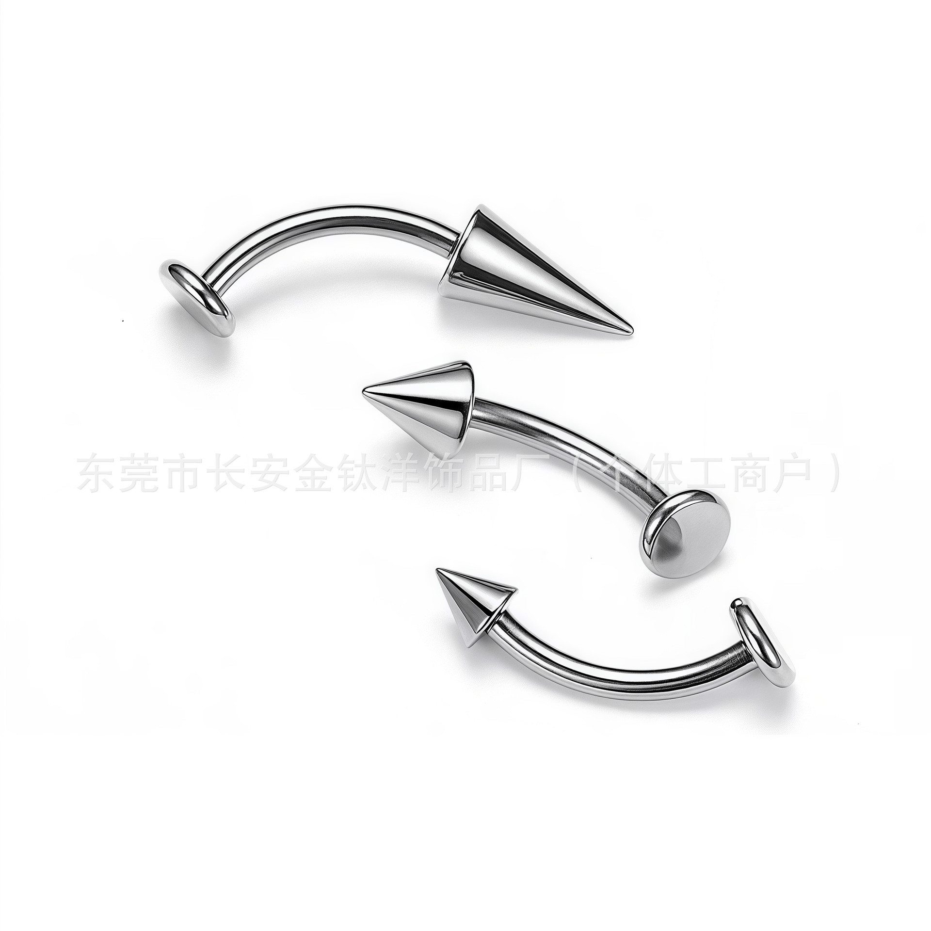 Pointed titanium steel lip stud product view