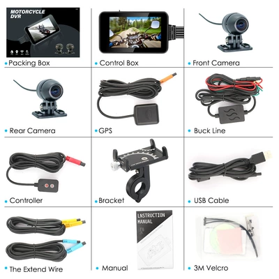 Touch screen WiFi waterproof Motorcycle driving recorder - standard-configuration-mt231080720
