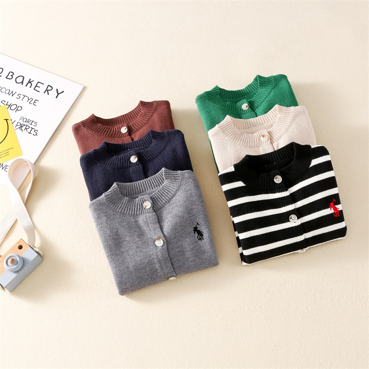 跨境兒童毛衣2022秋季韓版新品男女童刺繡毛衣開衫寶寶毛線外套潮