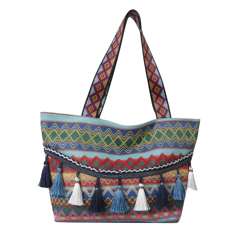 Bolso de mano de textura de moda transfronteriza, bolso de hombro, bolso de estilo nacional, bolso de mujer, nuevo bolso de mochila de gran capacidad, bolso especial