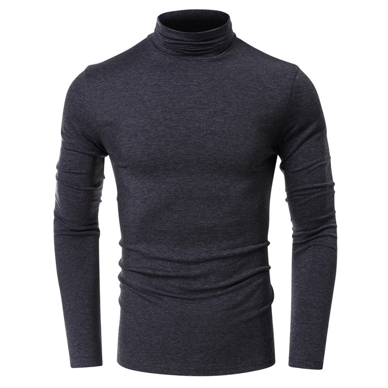 T-shirt da uomo a maniche lunghe nuova moda collo alto sottofondo superiore inferiore_voghion.com